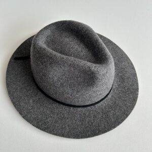 Brixton Wesley Fedora Hat Size Small 7 Gray Wool & Leather Timeless Classic